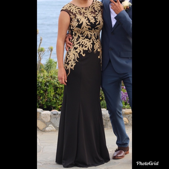 Black and Gold Prom Dress - Picture 2 of 7